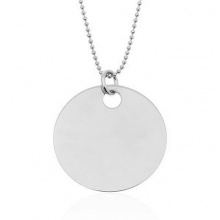 Gümüş Plaka Kolye 18 mm G389KL